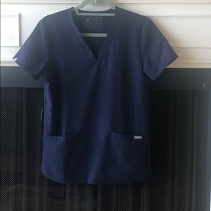 Figs scrub top navy blue